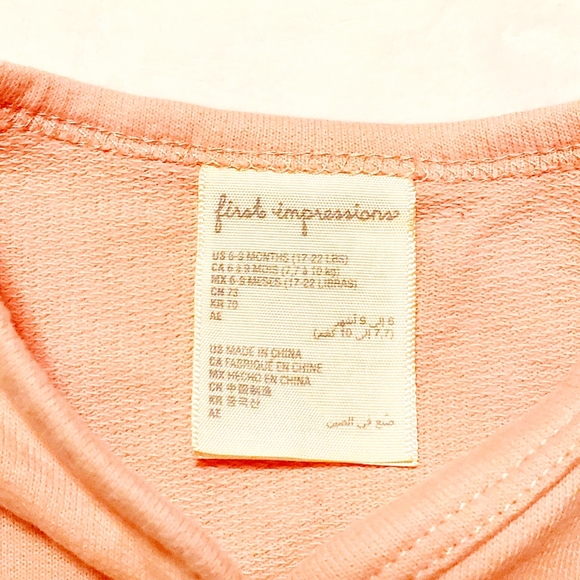4/$25 SALE 🛍️ First Impressions Pink Heart Pocket Cardigan 6-9M - Picture 7 of 7